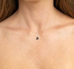 IGI Certified Brown Diamond Pendant With Diamond 2.81 Carats 18K Yellow Gold