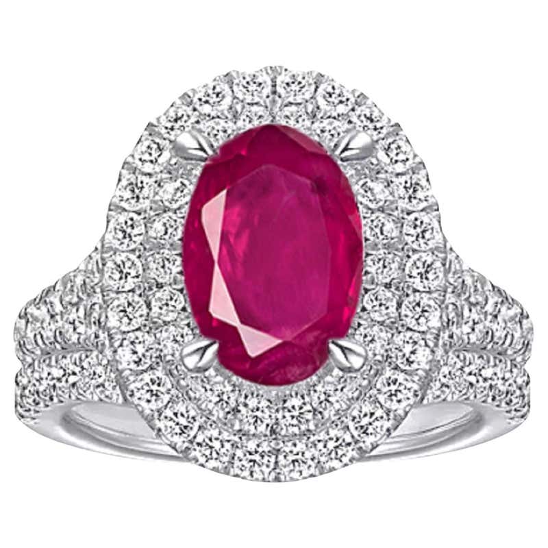 Burma SSEF No-Heat Ruby and Old Mine-Cut Diamond Ring For Sale at ...