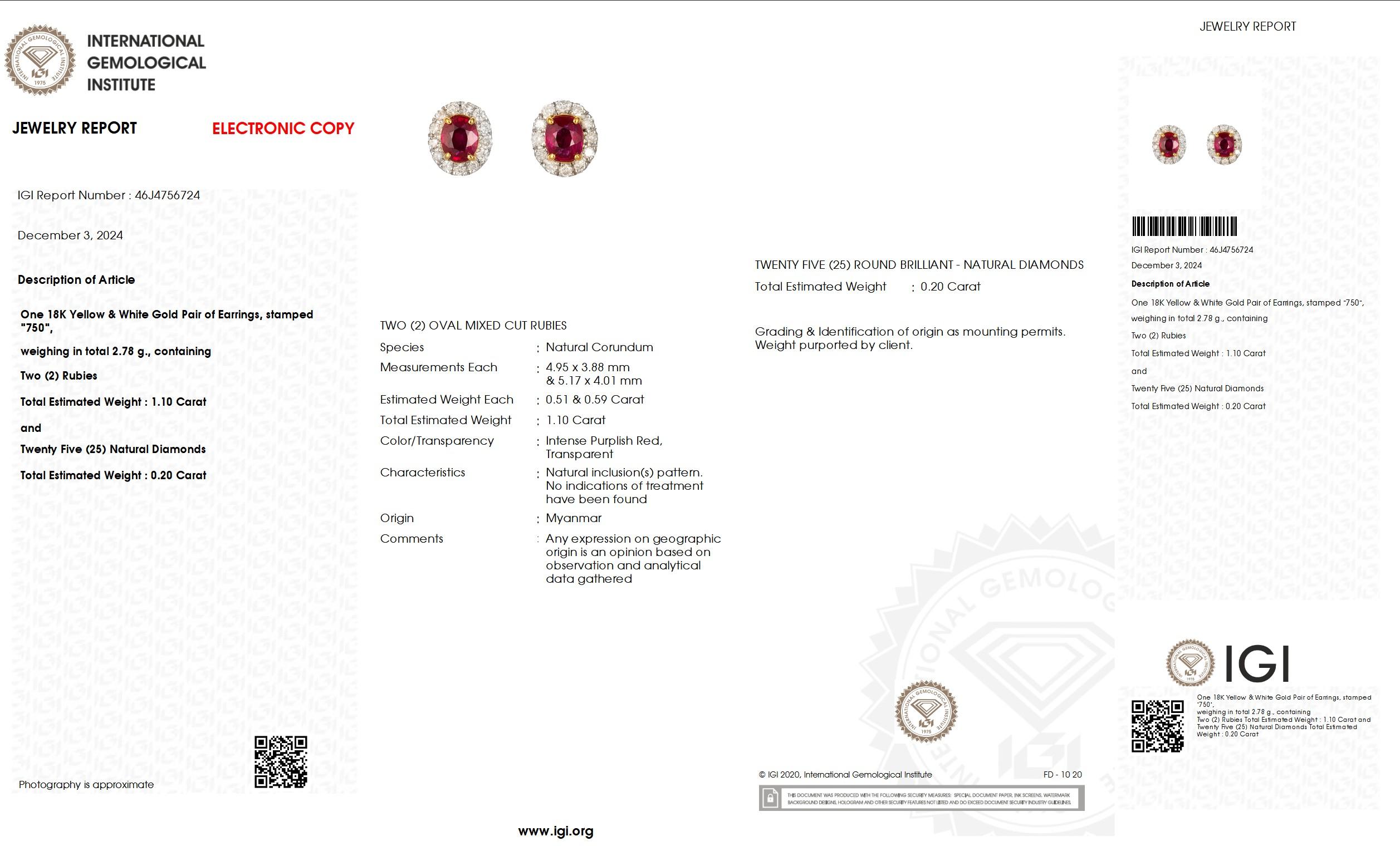 Ten en cuenta que el precio indicado para este artículo es fijo y no negociable. Agradecemos tu comprensión y respeto por nuestra decisión de precios.

Estos pendientes de rubí birmano sin calentar presentan impresionantes diamantes naturales