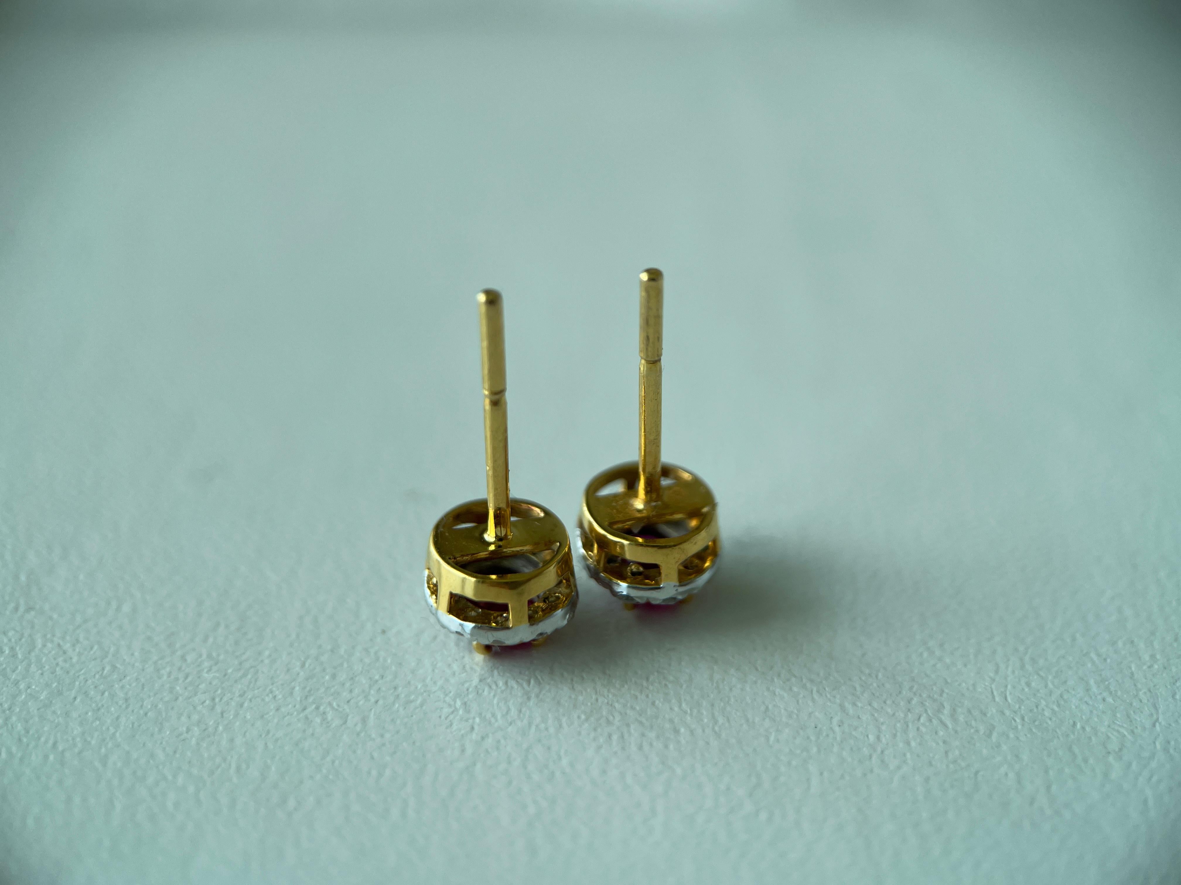 De las mujeres Pendiente de rubí sin calentar de Birmania certificado IGI en oro amarillo de 18k en venta
