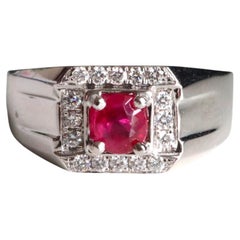 Anillo de Rubí no Calentado de Birmania con certificado IGI Estilo Unisex