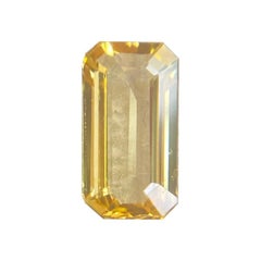 IGI Certified Ceylon Yellow Sapphire 1.31ct Emerald Cut Sri Lanka Loose Gemstone
