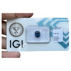 IGI certified color changed 2.09ct Blue Spinel (7.56x6.3x5.84mm)