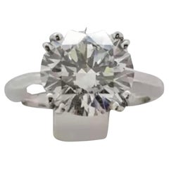 Bague solitaire en or 18 carats certifiée IGI, Ct 5,00