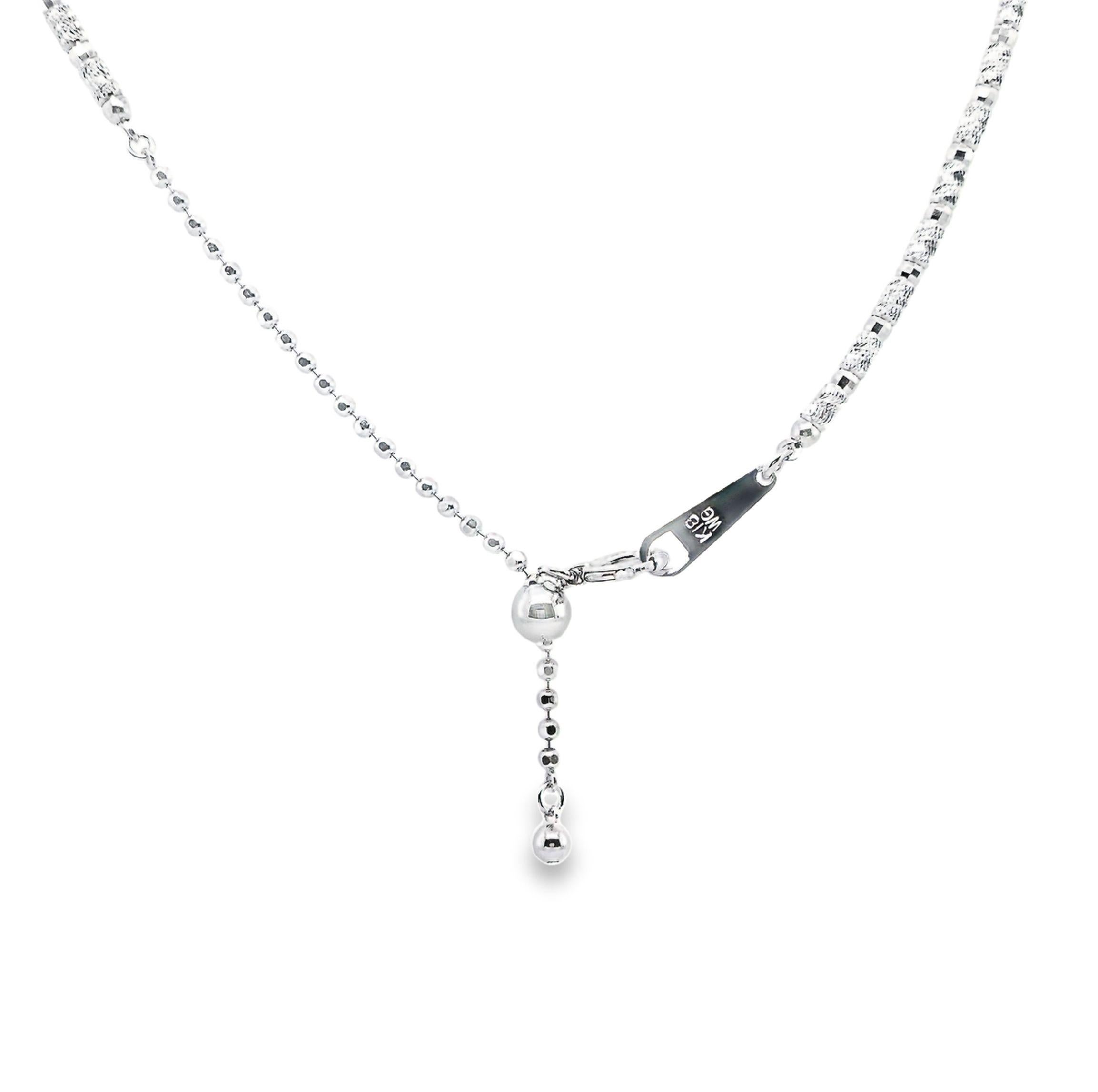 IGI Certified Cultured Pearl 3.21ct Natural Diamonds 18K White Gold Necklace For Sale 1