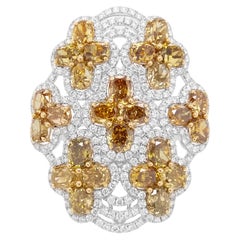 IGI Certified Fancy Color Diamond 18k Gold Cocktail Ring