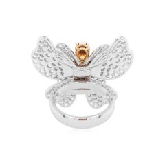 IGI Certified Fancy Color Diamond 18k Gold Detachable Cocktail Ring and Pendant