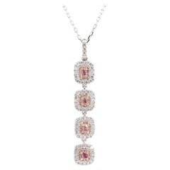 IGI Certified Fancy Pink Radiant Diamond 0,96 Karat TW Gold Drop Anhänger