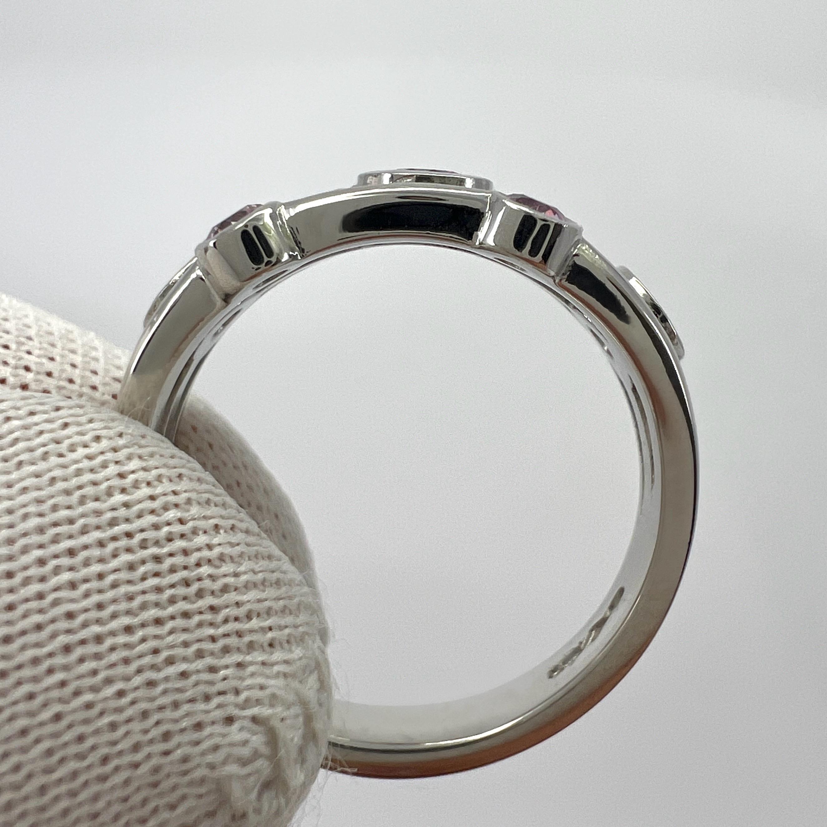 IGI Certified Fancy Pink & White Diamond 18k White Gold Raindance Bubble Ring For Sale 2