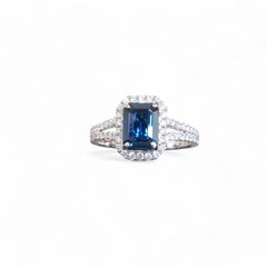 IGI-zertifizierter feiner 1,35 Karat erhitzter burmesischer blauer Saphir-Ring