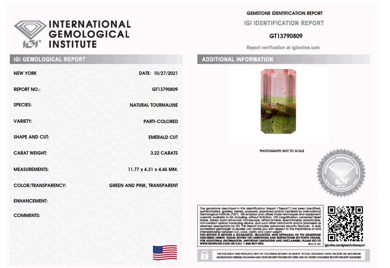 IGI Certified Green, Pink Bi-Color 