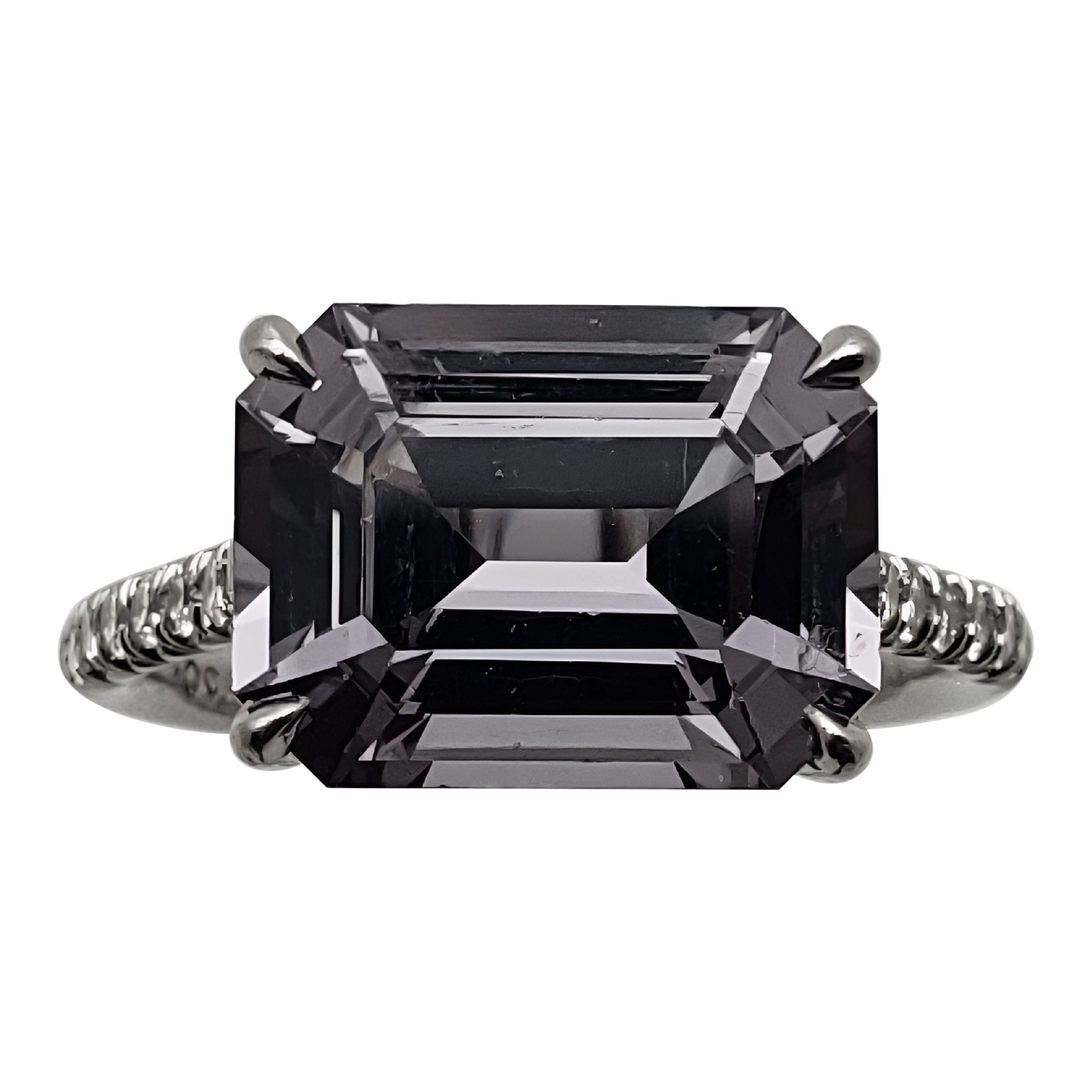 IGI Certified Irina Ferry Violet Spinel Diamond Platinum Designer Ring For Sale