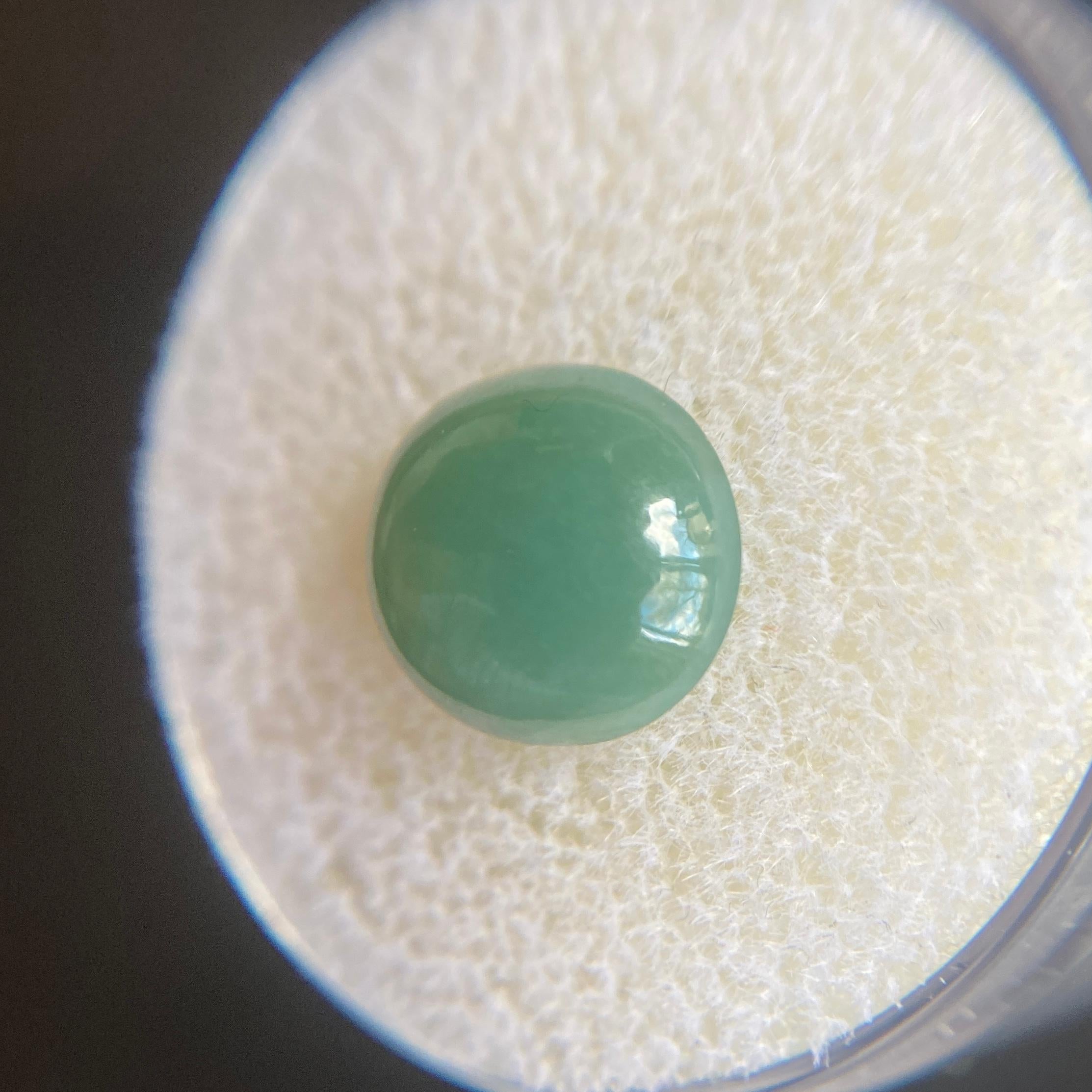 IGI Certified Jadeite Jade ‘A’ Grade 3.41ct Green Oval Cabochon Rare Loose Gem 3