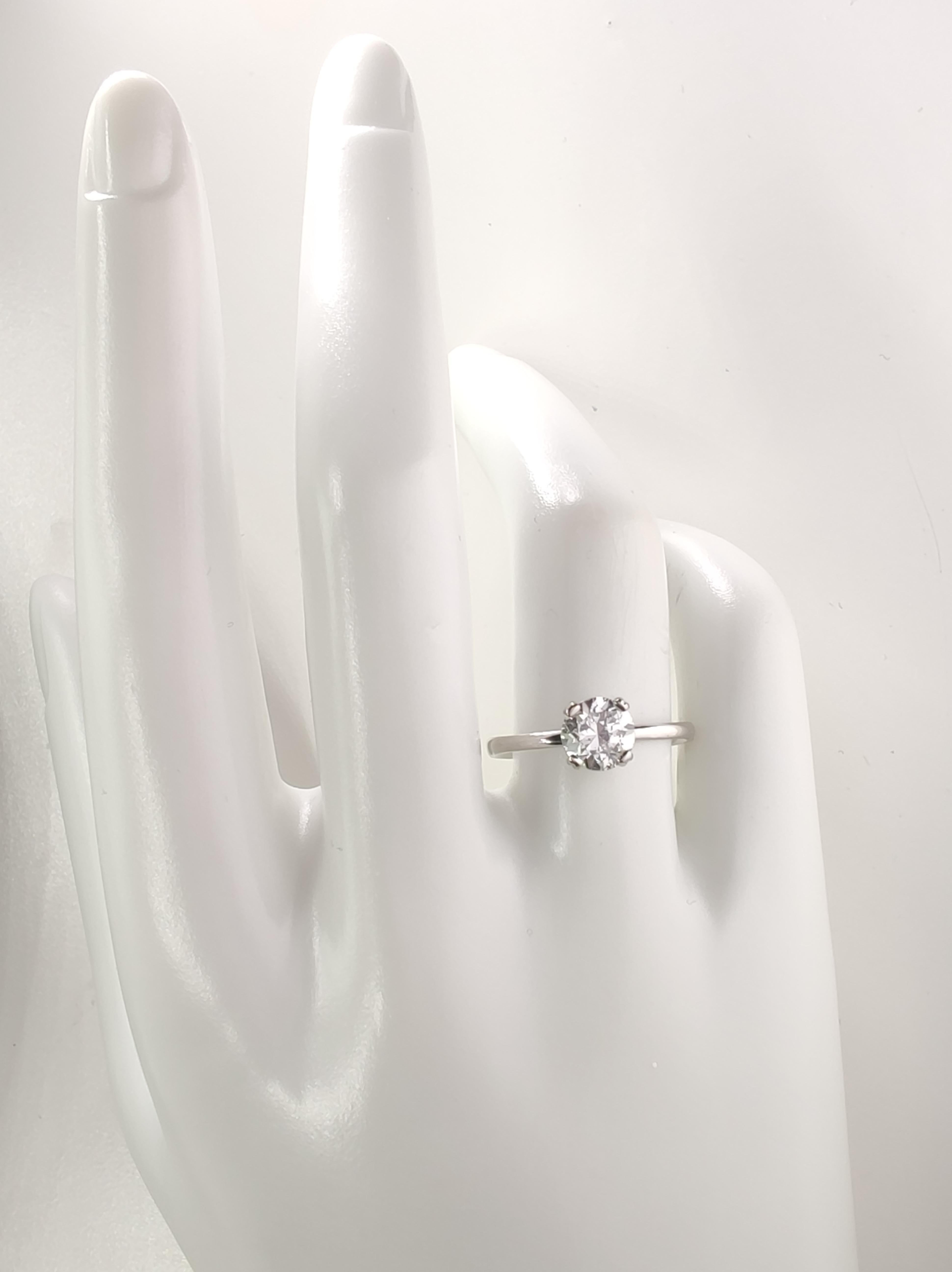 De las mujeres Anillo solitario de compromiso con diamante natural certificado IGI de 1,05 ct en oro blanco de 18 quilates en venta