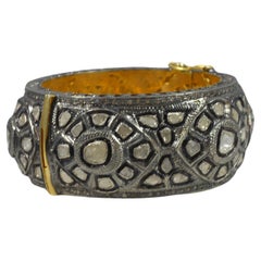 Bracelet en argent sterling et plaqué or jaune avec diamants naturels certifiés IGI