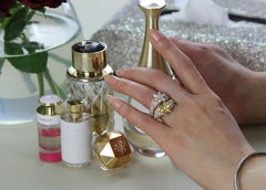 Yessayan Certified Natural Fancy Pink, Yellow, White Diamonds Cocktail Ring