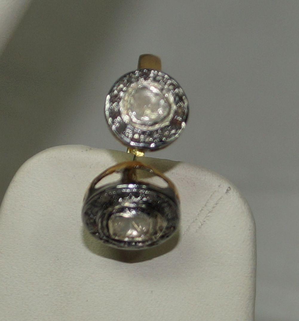 IGI Certified Natural uncut rose cut Diamond sterling silver eternity band Ring en vente 7