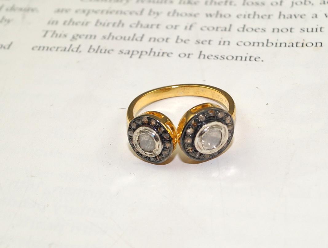Anello per l'eternità in argento 925 con diamante naturale non tagliato, certificato IGI. in vendita 9