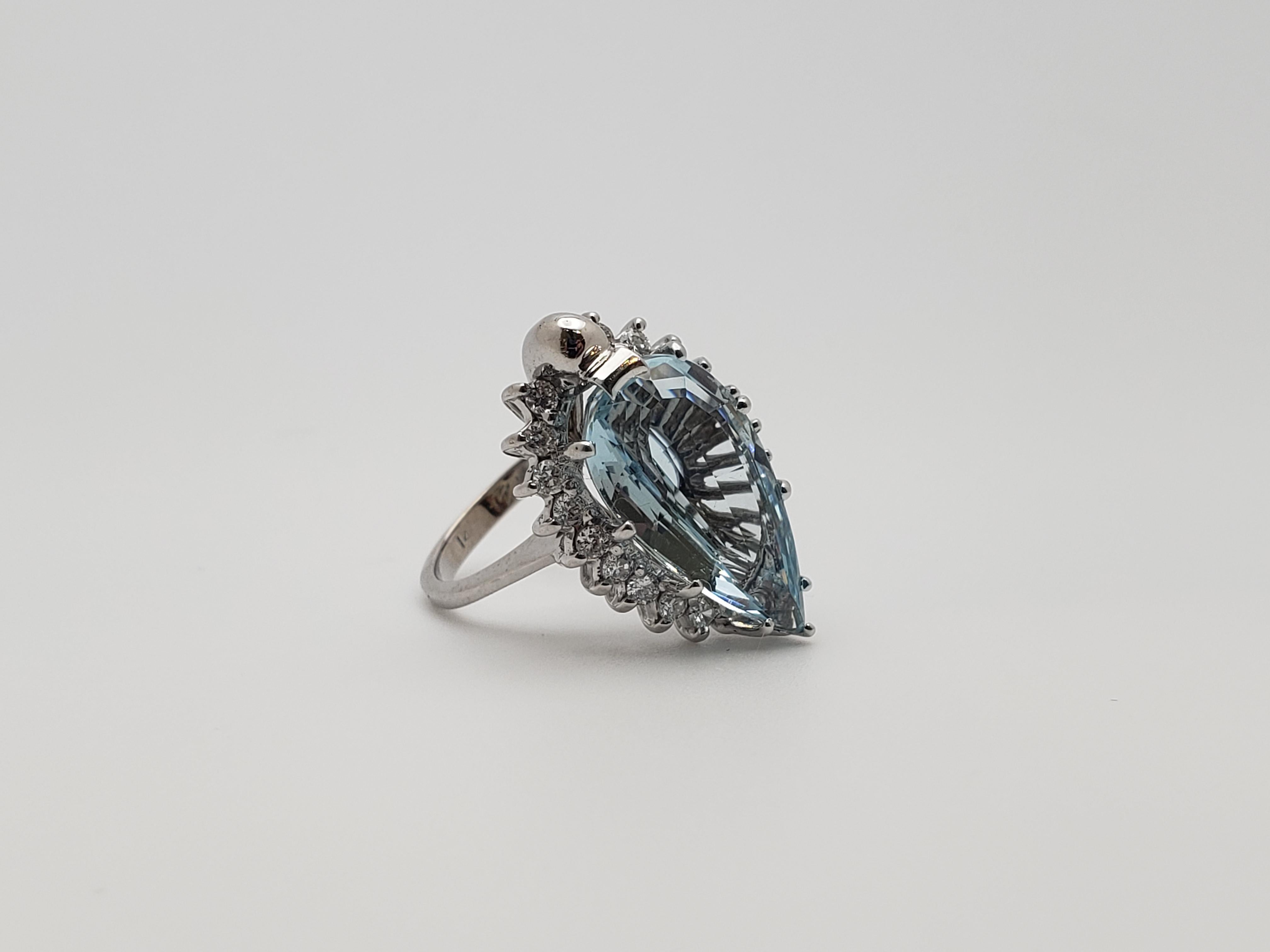 IGI zertifiziert Paolo Costagli 5,50 CT blau Aquamarin Diamant 14K Weißgold Ring im Angebot 8