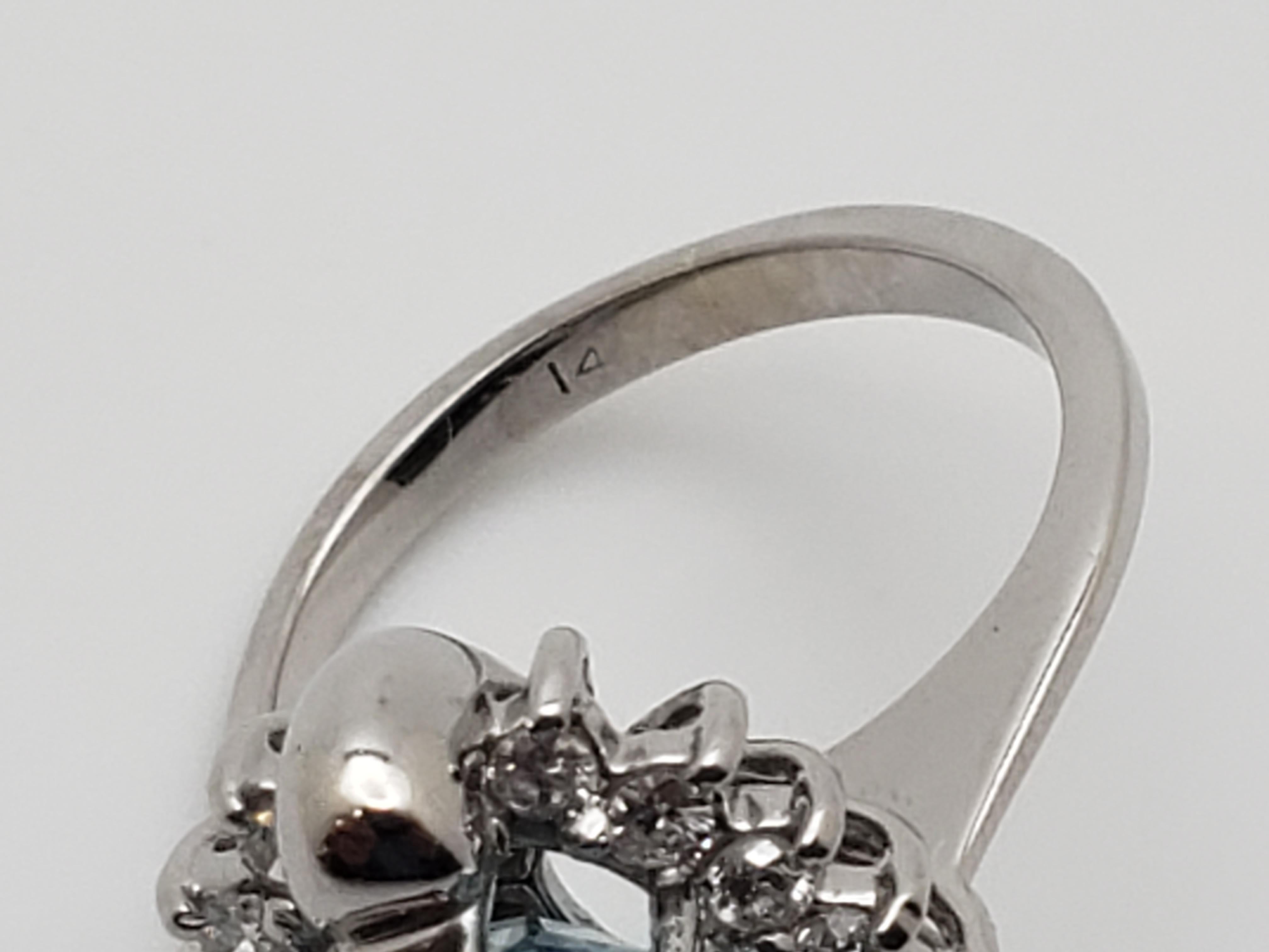 IGI zertifiziert Paolo Costagli 5,50 CT blau Aquamarin Diamant 14K Weißgold Ring im Angebot 15