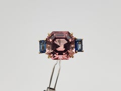 IGI Certificado Paolo Costagli Turmalina rosa Zafiro Diamante Anillo de compromiso