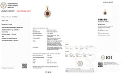 IGI Certified Pendant with Burma Ruby and Diamonds in 18 karat Yellow Gold
