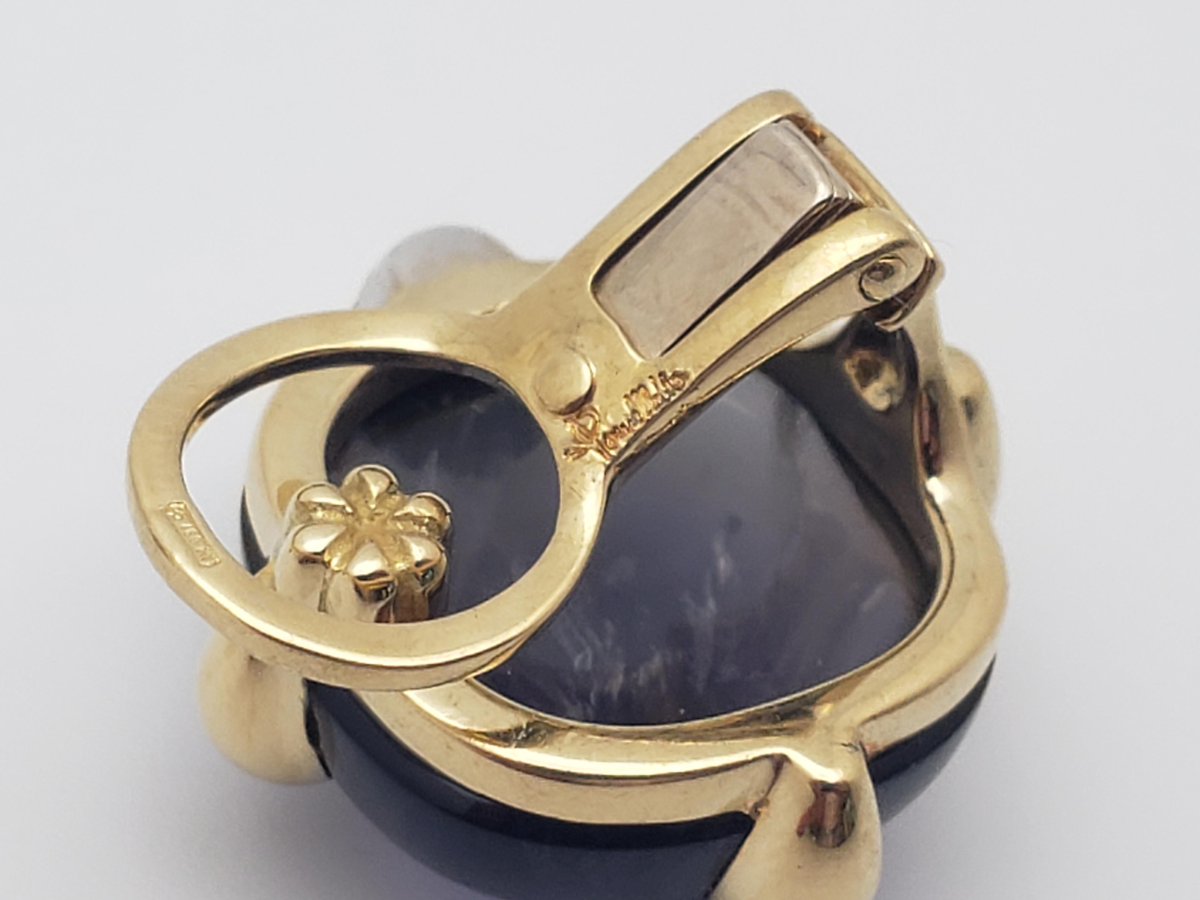 Boucles d'oreilles en or jaune 18 carats IGI Certified Pomellato 30 CT Violet Iolite Diamond en vente 1