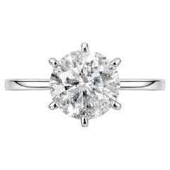 Bague en or massif 14k certifiée IGI Real Natural 2.00 Carat Princess Diamond Ring