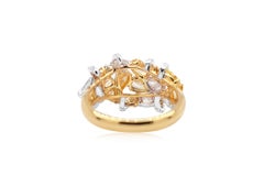 Anello con diamante Fancy Color e diamante bianco certificato IGI Rosecut 2,68ct