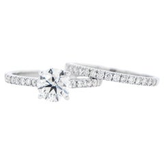 IGI Certified Round Diamond Engagement Ring Set 1.69 Carats 18K White Gold