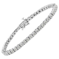 Bracciale tennis con diamanti taglio rosa da 1,0 carati in argento Sterling con certificazione IGI