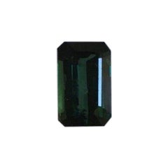 IGI Certified Untreated Deep Green Blue Sapphire Emerald Cut 1.21ct Blister Gem