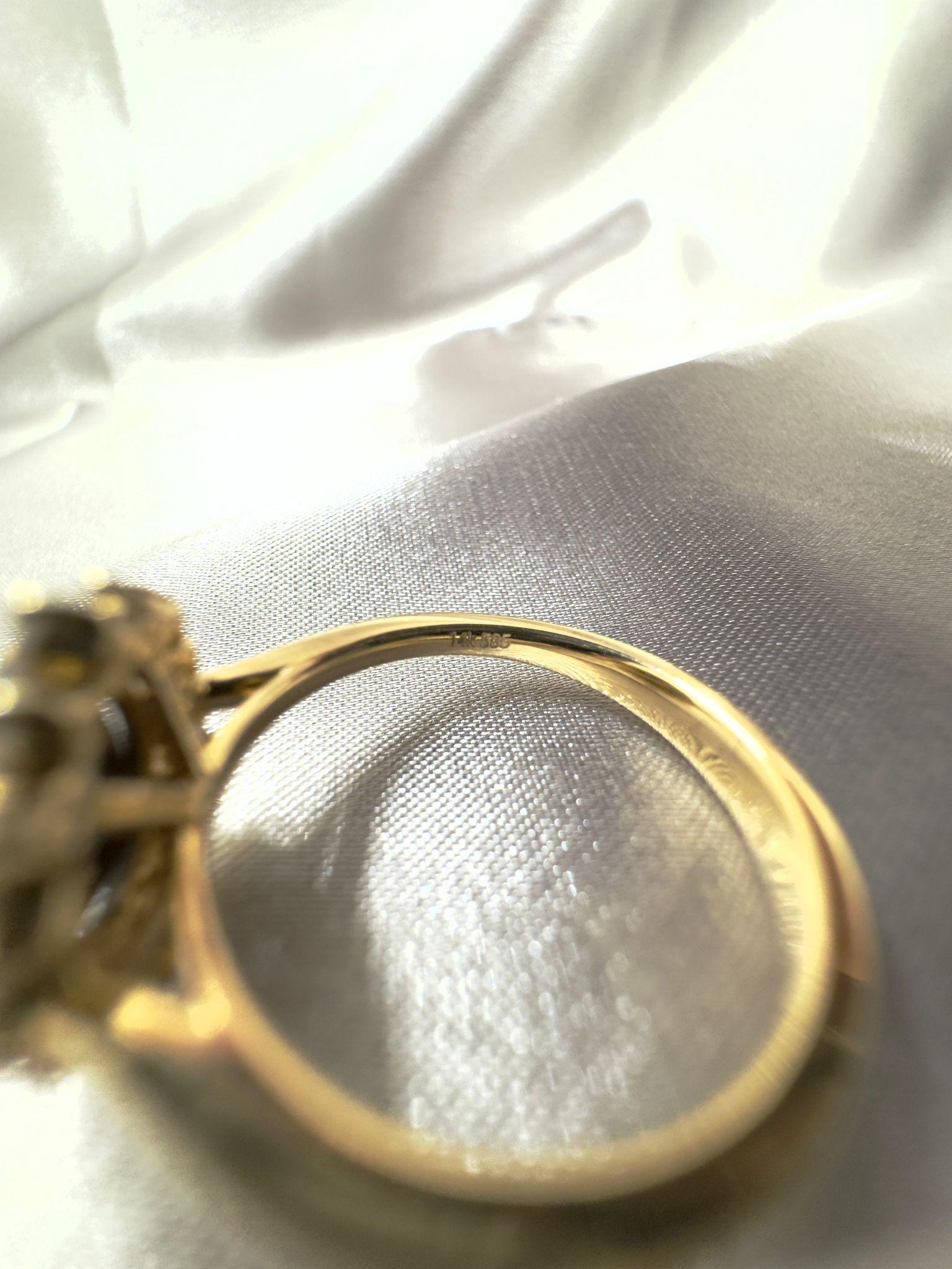 IGI CERTIFICADO Anillo vintage de diamantes negros de 2,27 quilates en oro amarillo de 14 quilates en venta 1