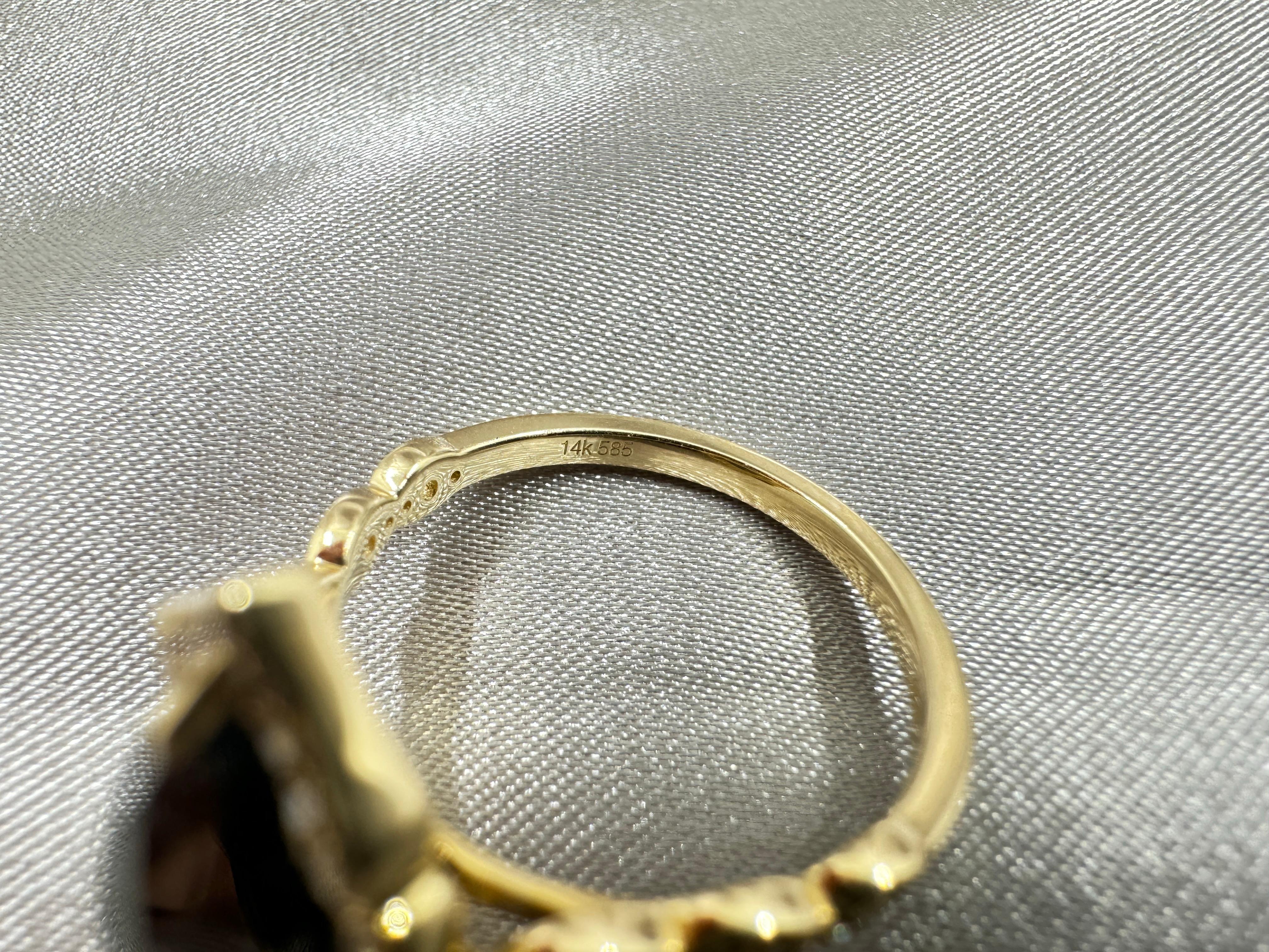 IGI CERTIFIED Vintage 3.63 Carat Black Diamond Ring in 14 Karat Yellow Gold In New Condition For Sale In Hong Kong, HK