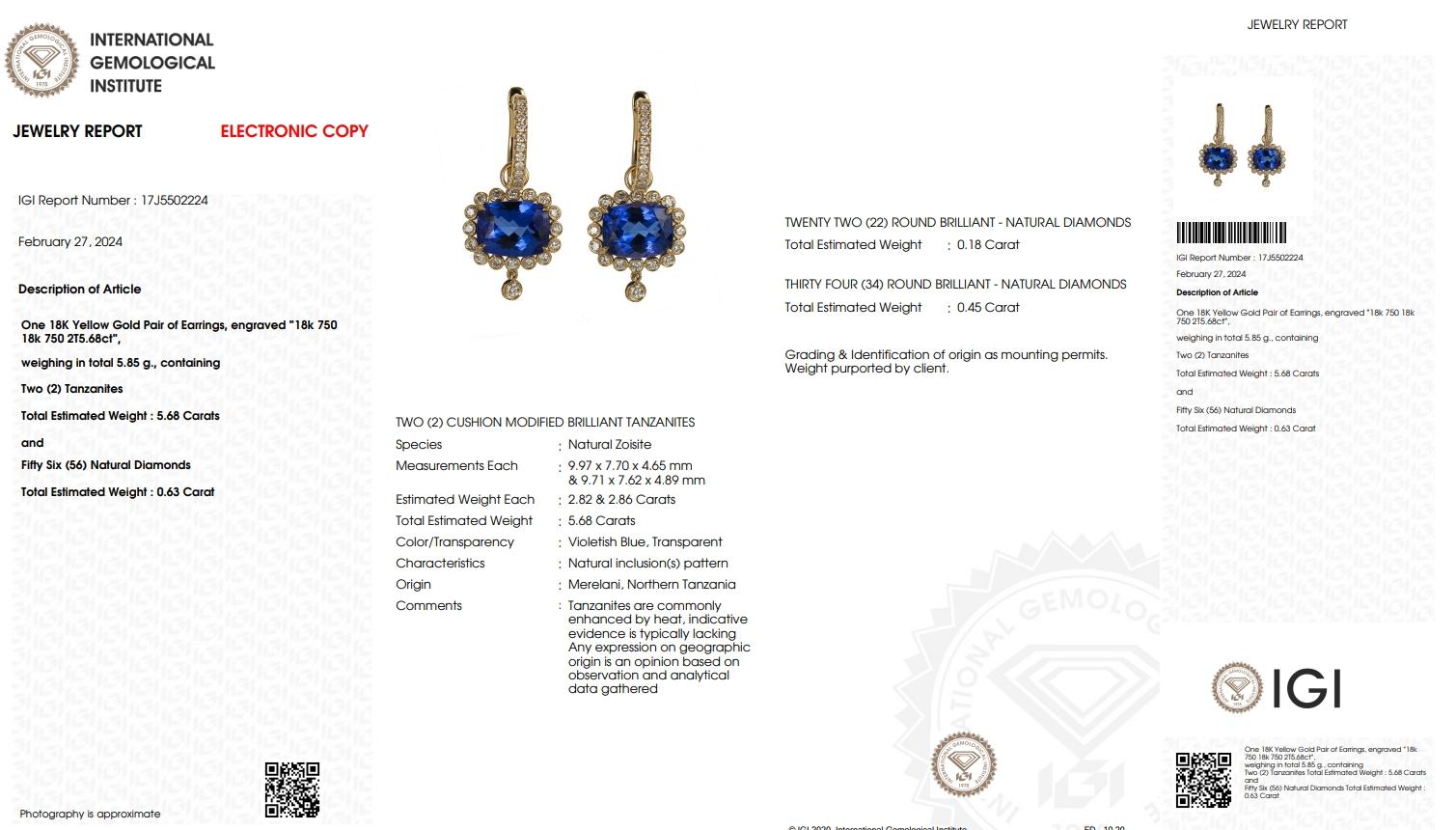 vintage tanzanite earrings