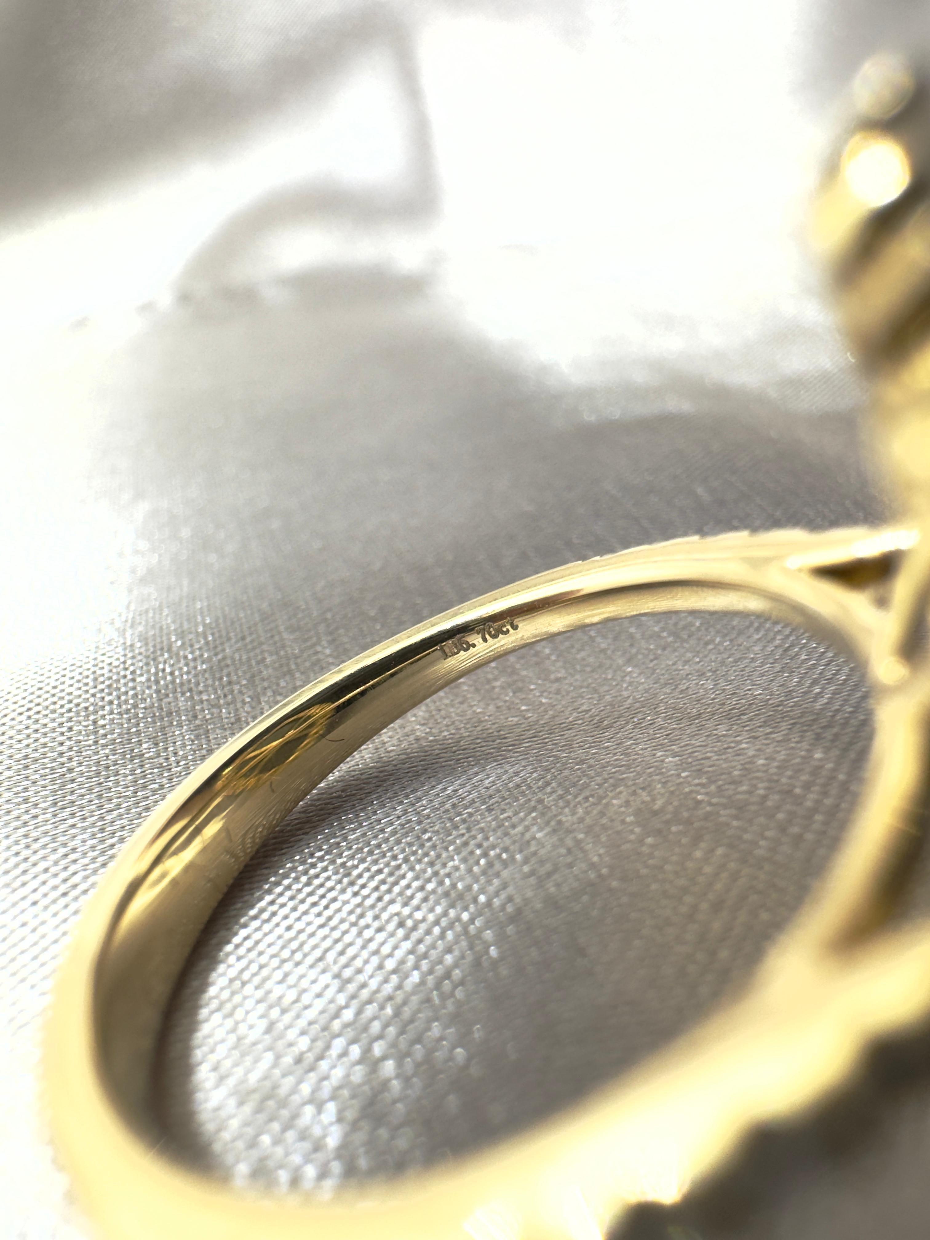 IGI CERTIFIED Vintage 5.70 Carat Black Diamond Ring in 14 Karat Yellow Gold For Sale 1