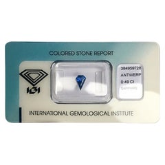 IGI Certified Vivid Blue Sapphire 0.49ct Fancy Custom Kite/Shield Cut Gem Cut