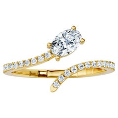 IGI Certified Wave Harmony Oval Ring By RAFJ in 18K YG & 0.50 CT TW FGH-SI