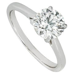 Bague en or blanc certifié IGI avec diamant de culture de laboratoire à taille ronde et brillante 1,54ct H/VS1