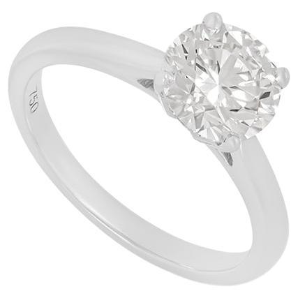 Bague en or blanc certifié IGI avec diamants de culture ronds et brillants 1,60ct H/VS2