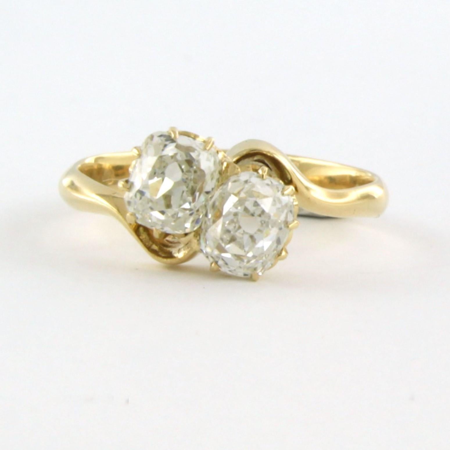 IGI Diamond report - 14k gold ring set with old mine cut diamonds up to 1.59ct 3