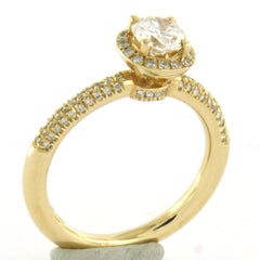 IGI diamond report Ring with brilliant cut diamonds up to 0.94ct 14k yellow gold