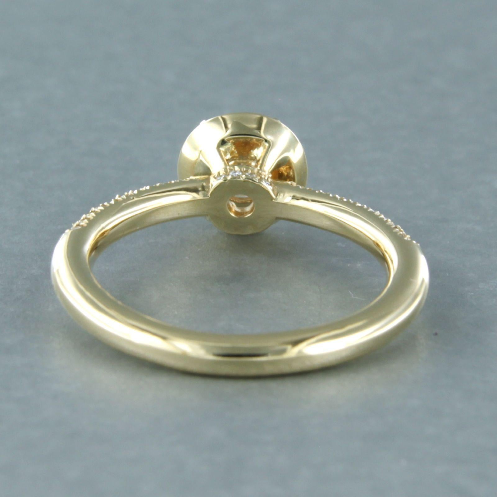 Moderne Rapport IGI sur les diamants Bague ornée de diamants taille brillant jusqu'à 0,94 ct Or jaune 14k en vente