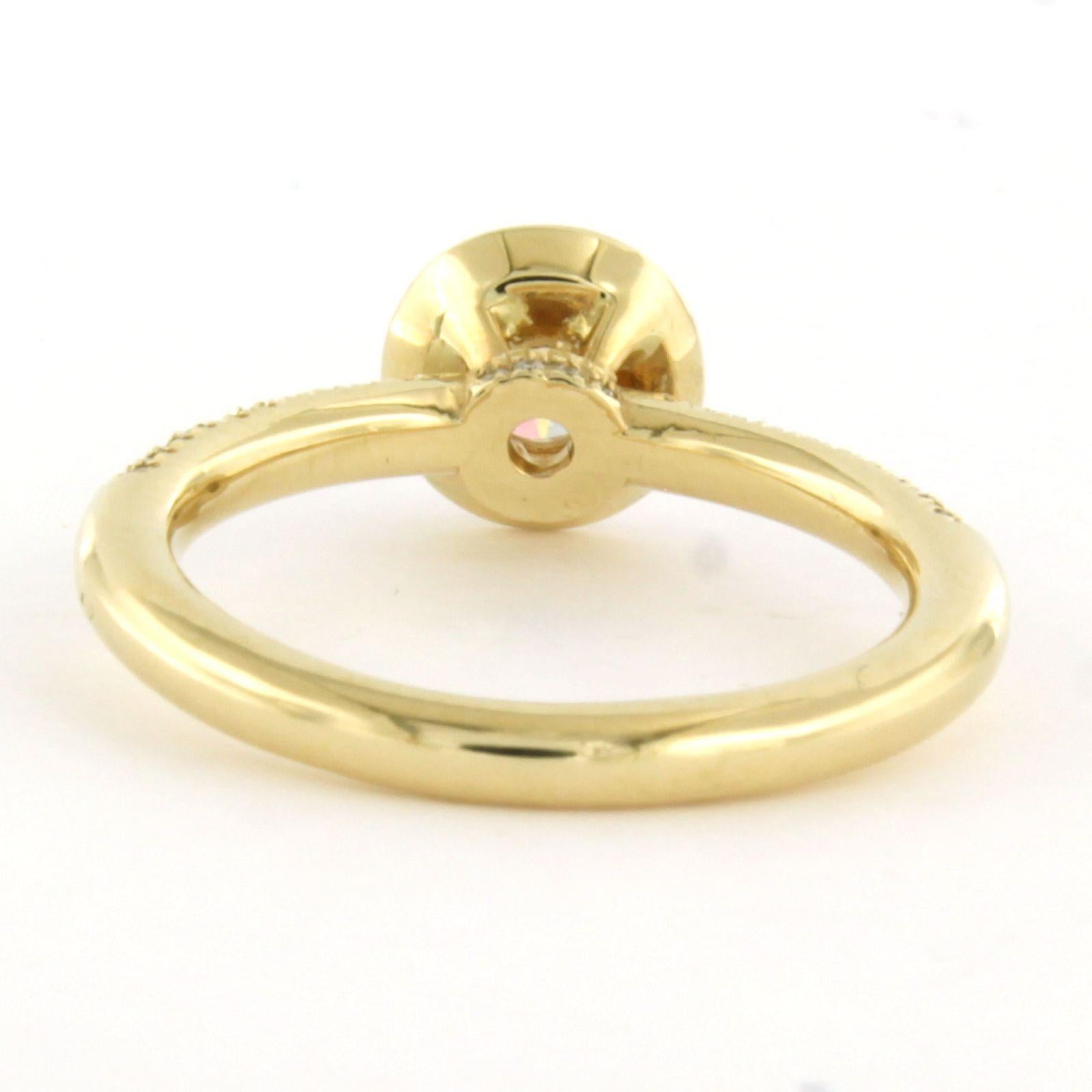 Moderne Rapport IGI sur les diamants Bague ornée de diamants taille brillant jusqu'à 0,94 ct Or jaune 14k en vente