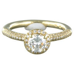 IGI diamond report Ring with brilliant cut diamonds up to 0.94ct 14k yellow gold