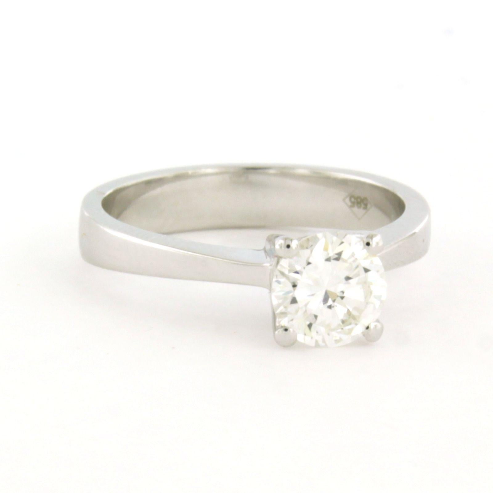 Anello solitario con diamante IGI e diamante taglio brillante fino a 1,03ct in oro 14k in vendita 3