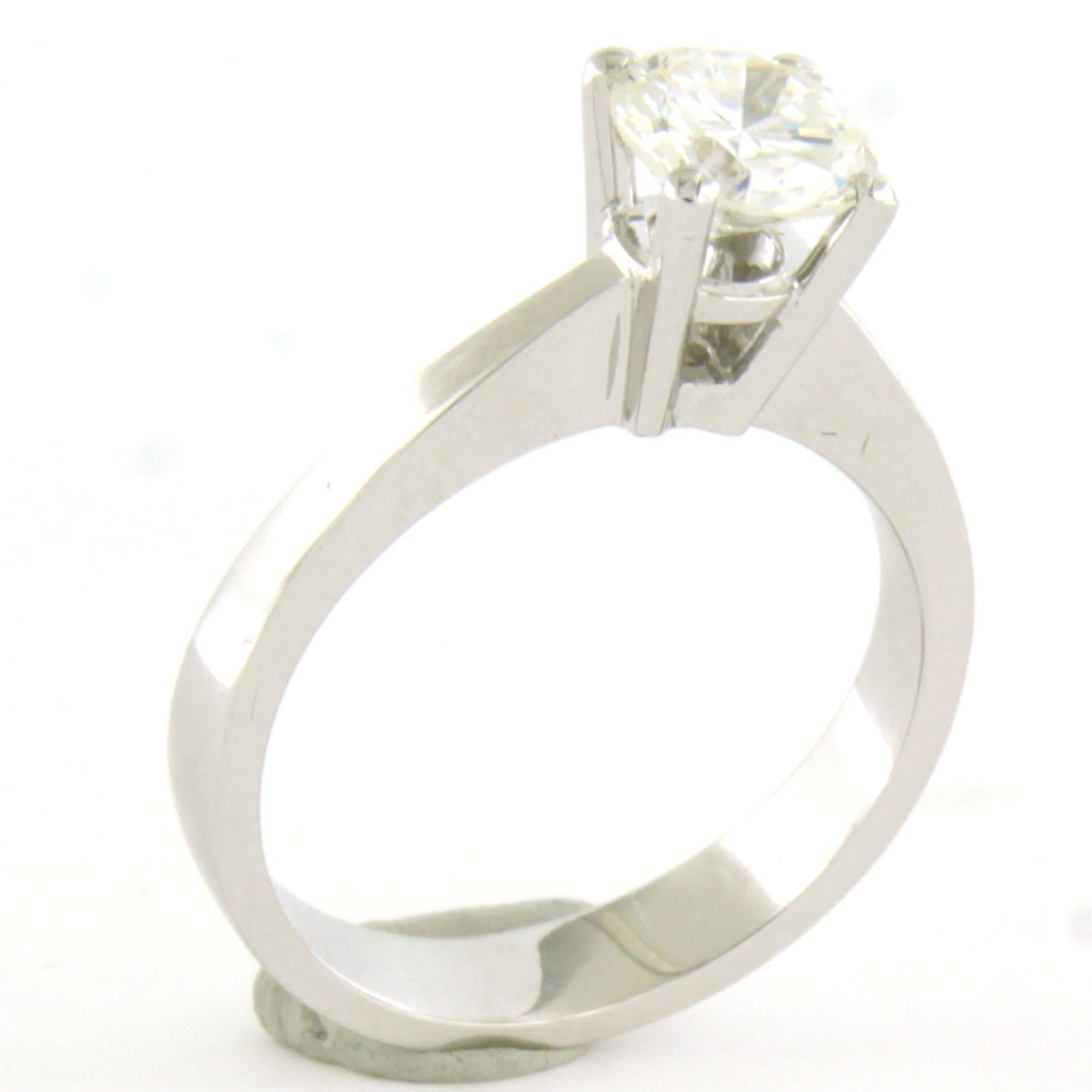 Donna Anello solitario con diamante IGI e diamante taglio brillante fino a 1,03ct in oro 14k in vendita