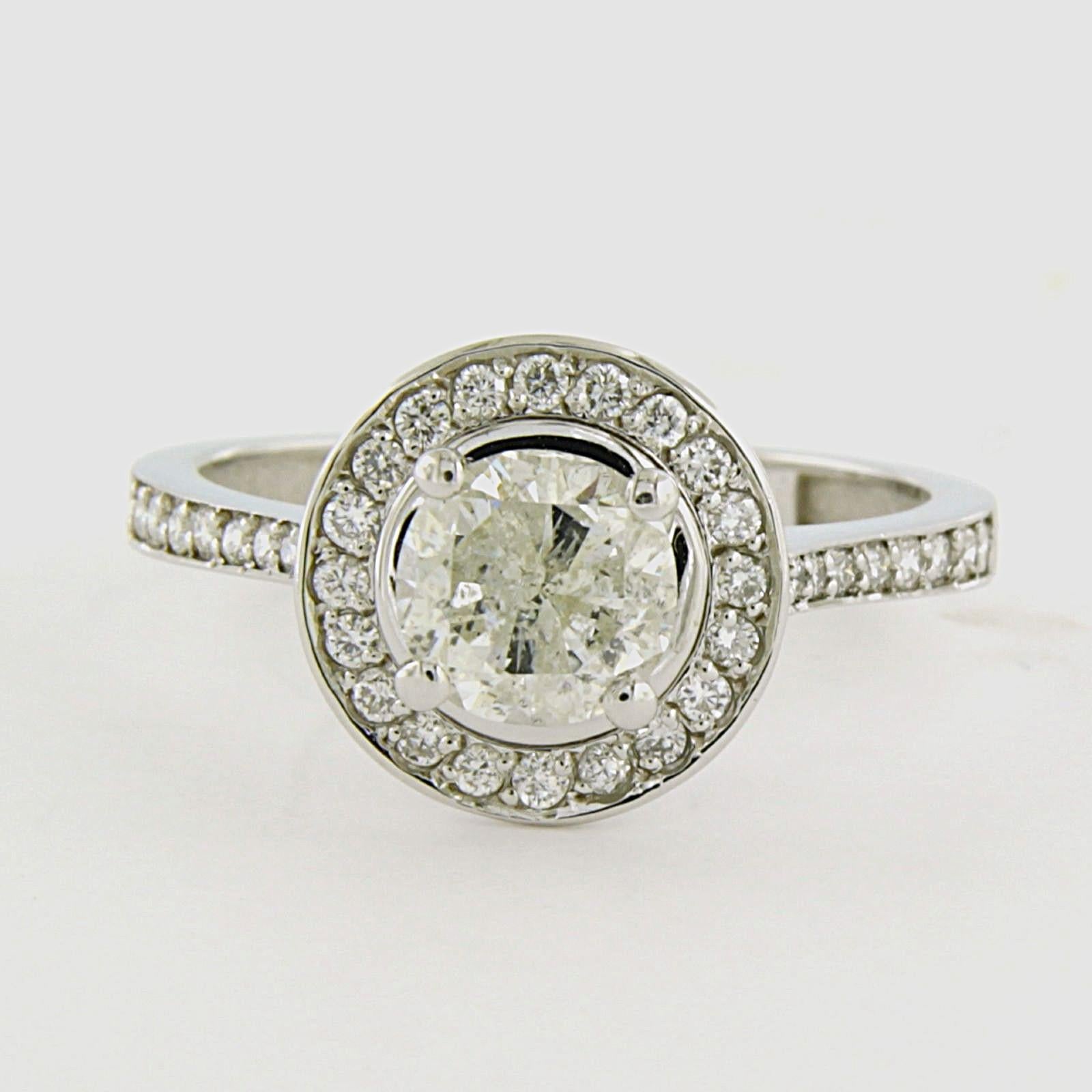 IGI JEWEL Bericht Ring mit Diamanten im Brillantschliff bis zu 1,50ct 3,5 Gramm 14k Gold (Moderne) im Angebot