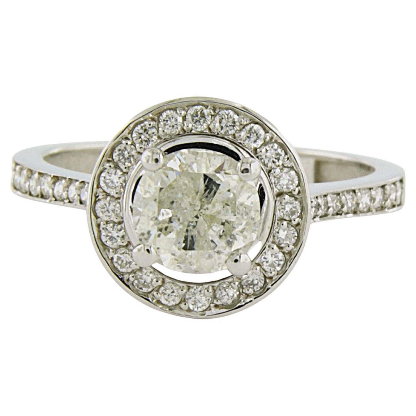 IGI JEWEL report ring with brilliant cut diamonds up to 1.50ct 3.5 gram 14k gold