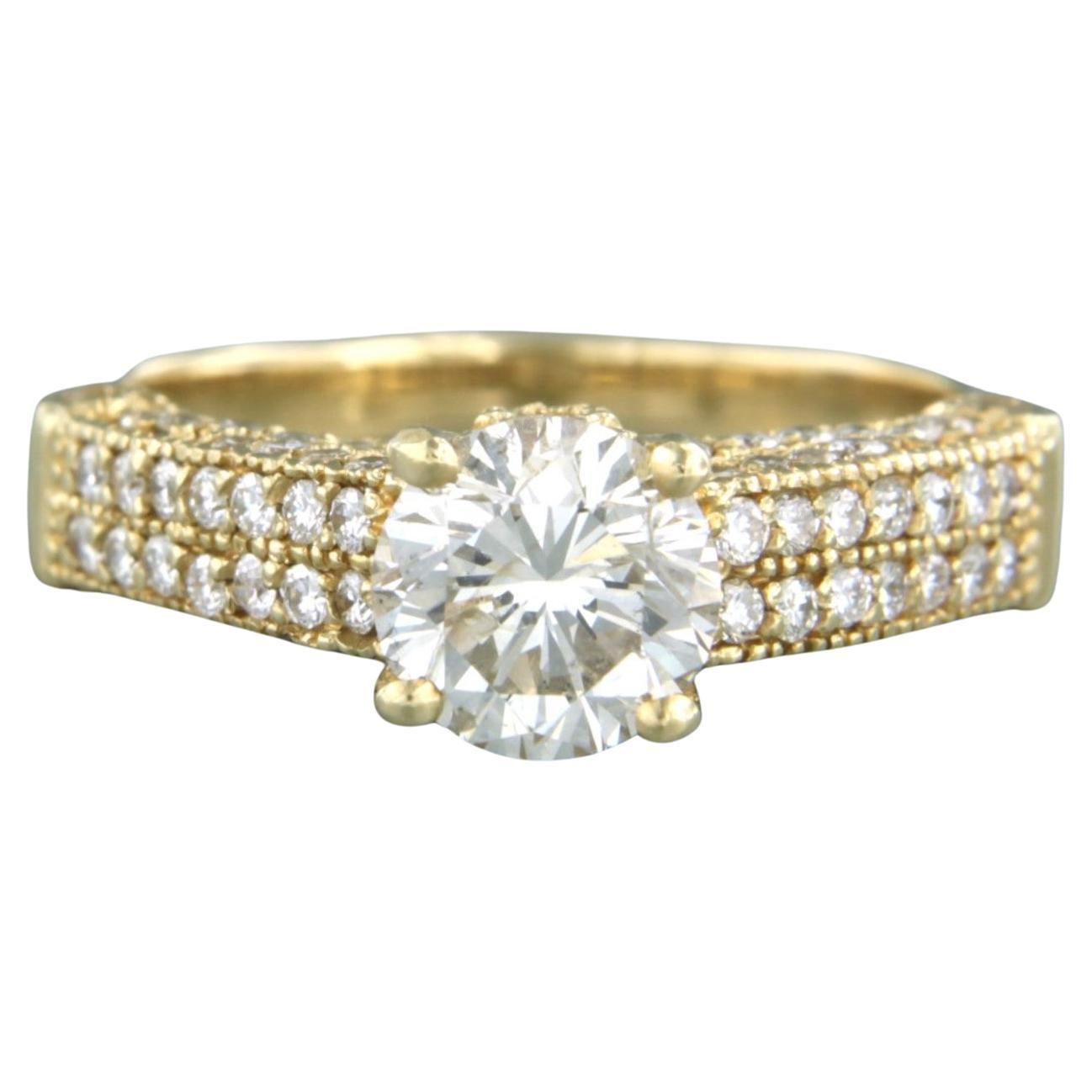 IGI jewel report Ring with brilliant cut diamonds up to 1.80ct 14k yellow gold